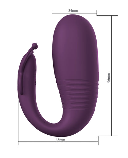 Pretty Love Klay App-Enabled Thrusting Hands-Free Vibrator - Purple by Liaoyang Baile Health Care Produ