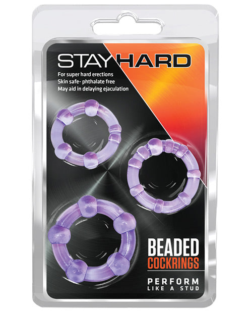 Blush Stay Hard Beaded Cock Rings 3 Pack by Blush Novelties