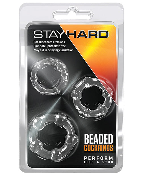 Blush Stay Hard Beaded Cock Rings 3 Pack by Blush Novelties