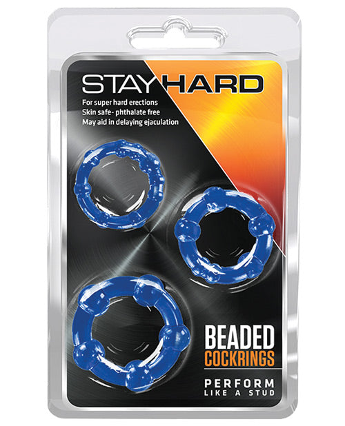 Blush Stay Hard Beaded Cock Rings 3 Pack by Blush Novelties