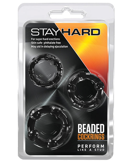 Blush Stay Hard Beaded Cock Rings 3 Pack by Blush Novelties