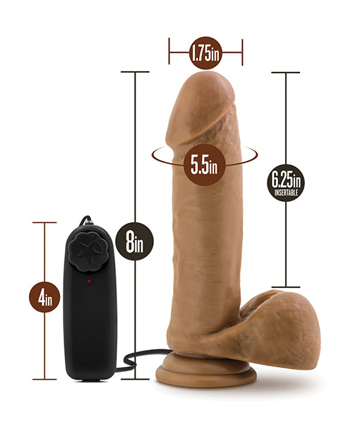 Blush Coverboy Soccer Champ 8" Vibrating Realistic Cock - Mocha by Blush Novelties