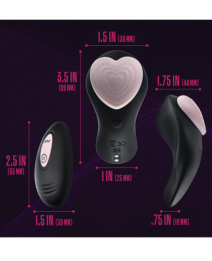 Blush Temptasia Heartbeat Panty Vibe w/Remote - Pink & black by Blush Novelties