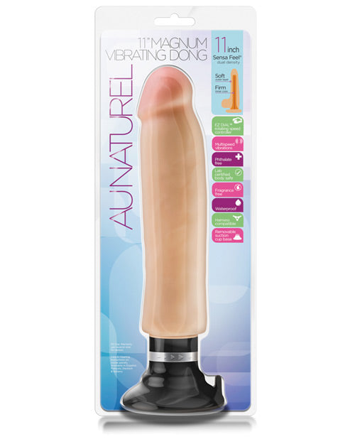 Blush Au Naturel 11" Magnum Vibrating Dong - Beige by Blush Novelties