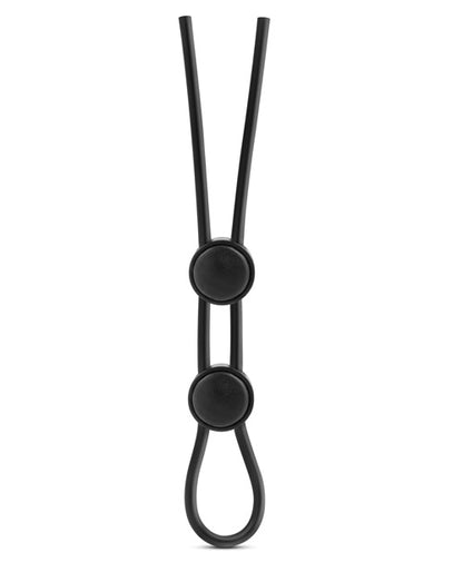 Blush Stay Hard Silicone Double Loop Cock Ring - Black by Blush Novelties