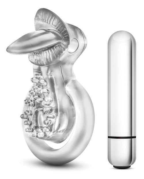 Blush Stay Hard Vibrating Tongue Ring - 10 Function Clear by Blush Novelties