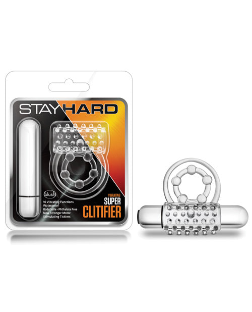 Blush Stay Hard Super Clitifier Cock Ring - Clear by Blush Novelties