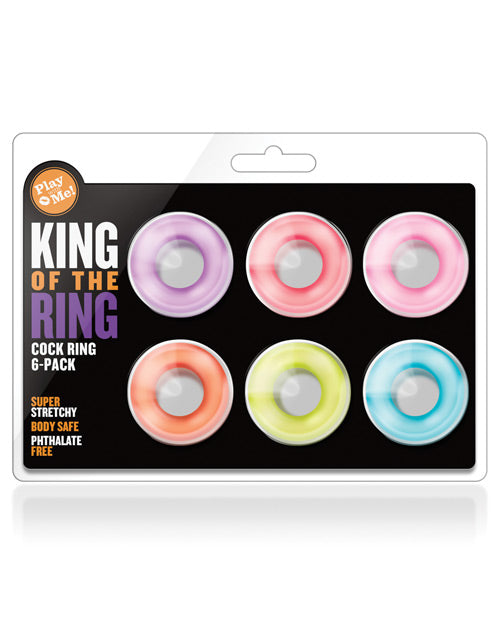 Blush Play With Me King of the Ring - Asst. Colors Set of 6 by Blush Novelties