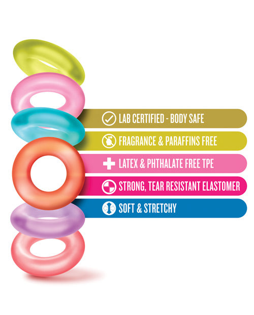 Blush Play With Me King of the Ring - Asst. Colors Set of 6 by Blush Novelties