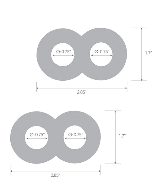 Blue Line C & B Dual Cock & Ball Stamina Enhancement Ring - Jelly Blue Pack of 2 by Electric Eel INC