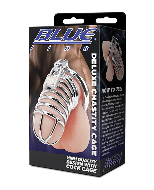 Blue Line Deluxe Chastity Cage by Electric Eel INC