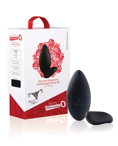 Screaming O My Secret Premium Ergonomic Remote Panty Set - Black by Bushman Products