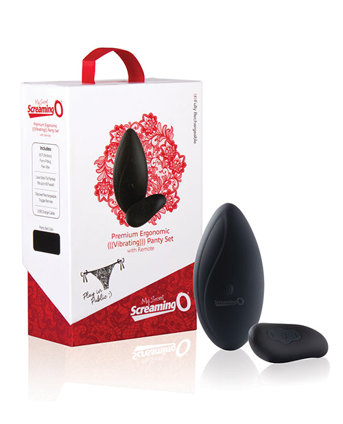 Screaming O My Secret Premium Ergonomic Remote Panty Set - Black by Bushman Products