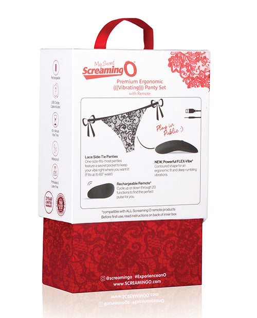 Screaming O My Secret Premium Ergonomic Remote Panty Set - Black by Bushman Products
