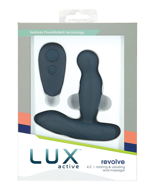 Lux Active Revolve 4.5" Rotating & Vibrating Anal Massager - Dark Blue by B.M.S. Enterprises