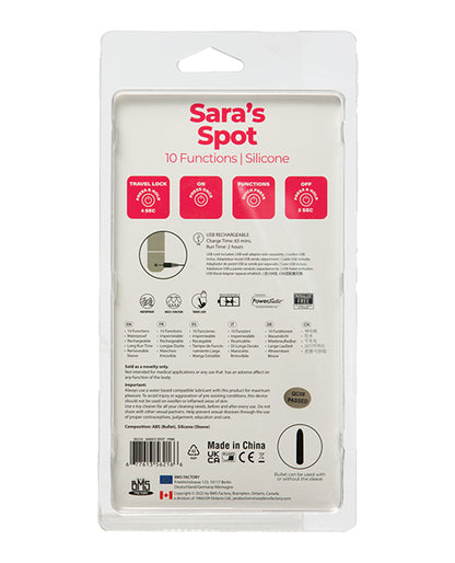 Sara's Spot Rechargeable Bullet W/g Spot Sleeve - 10 Functions by B.M.S. Enterprises