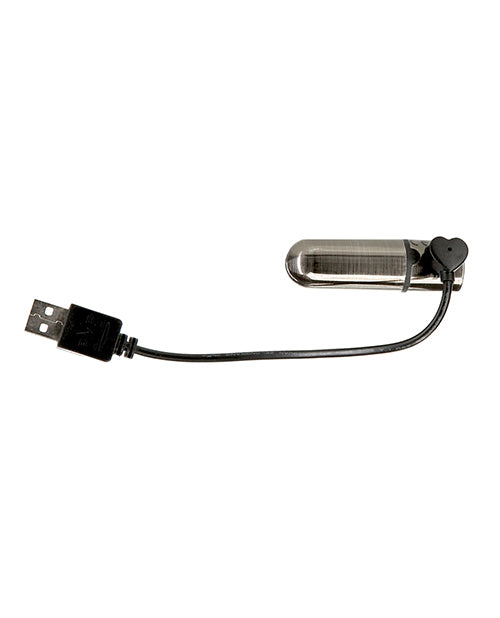 First Class Mini Rechargeable Bullet w/Crystal - 9 Functions Gun Metal by B.M.S. Enterprises
