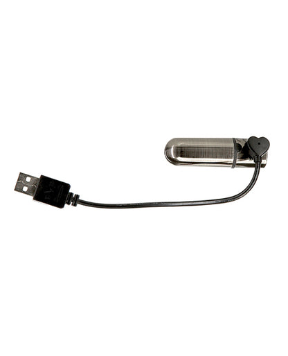 First Class Mini Rechargeable Bullet w/Crystal - 9 Functions Gun Metal by B.M.S. Enterprises
