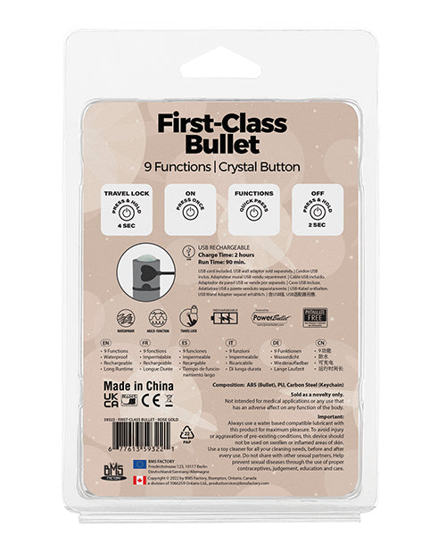 First Class Mini Rechargeable Bullet W/crystal - 9 Functions by B.M.S. Enterprises