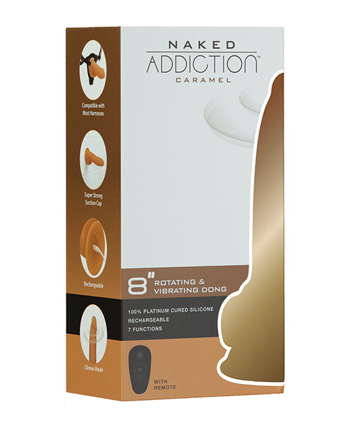 Naked Addiction 8" Dual Density Silicone Dildo - Caramel