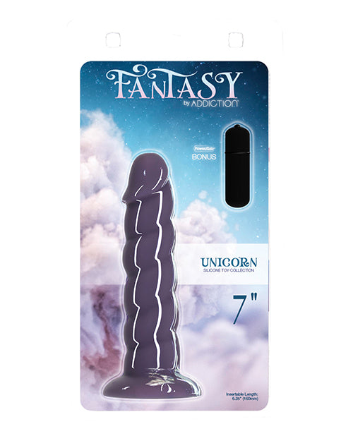 Fantasy Addiction 7" Unicorn Dildo - Purple