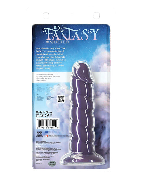 Fantasy Addiction 7" Unicorn Dildo - Purple