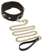Spartacus Collar & Leash - Brown Leather w/Gold Accent Hardware by Spartacus