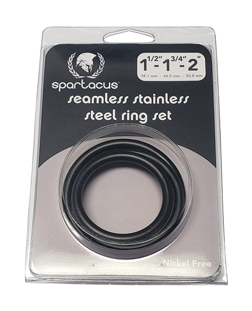 Spartacus Seamless Stainless Steel C-Ring - Black Pack of 3 by Spartacus