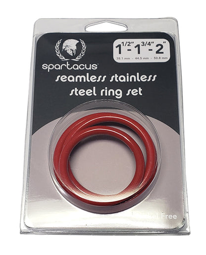 Spartacus Seamless Stainless Steel C-Ring - Red Pack of 3 by Spartacus