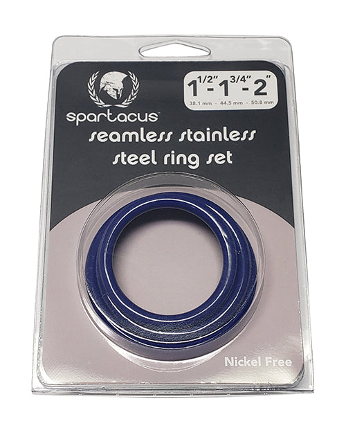 Spartacus Seamless Stainless Steel C-Ring - Blue Pack of 3 by Spartacus