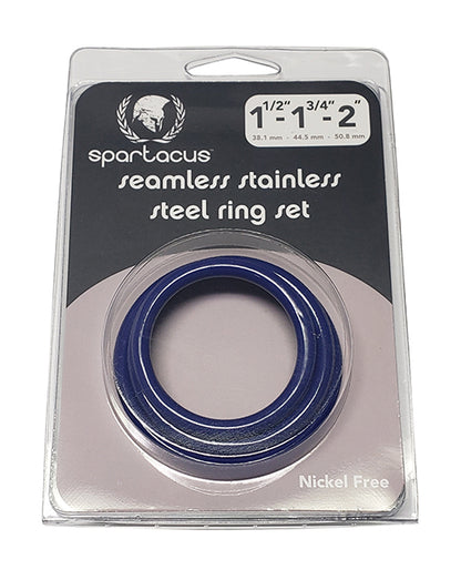 Spartacus Seamless Stainless Steel C-Ring - Blue Pack of 3 by Spartacus