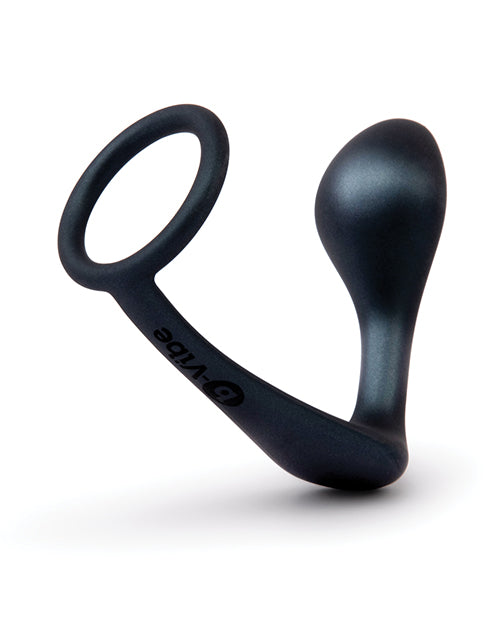 B-Vibe Butties Ringer Cock Ring & Prostate Plug - Black