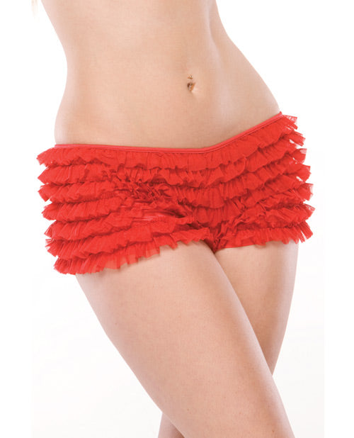 Ruffle Shorts W/back Bow Detai