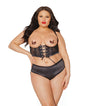 Black Label Lace Panels Harness & Panty Black OS/XL