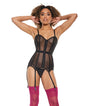 Powernet Fully Boned Corset W/lace-up Back Black