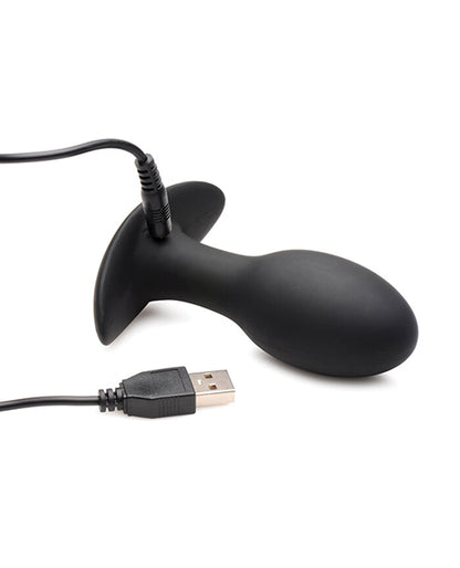 Curve Novelties Rooster Rumbler Vibrating Silicone Anal Plug - Black