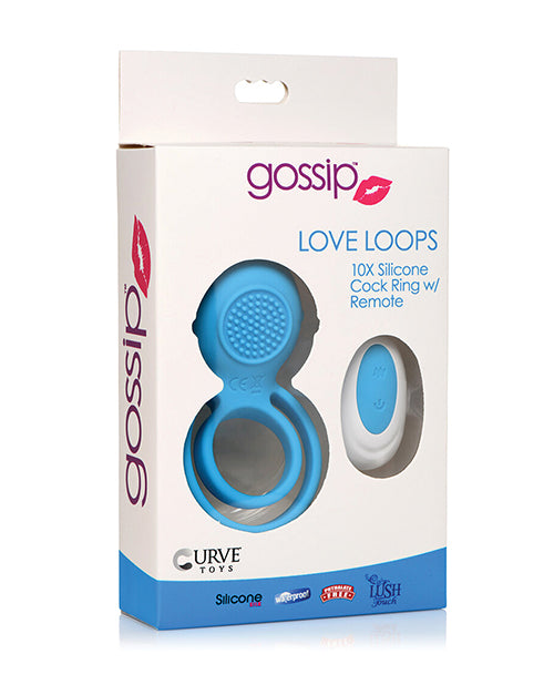 Curve Toys Gossip Love Loops 10x Silicone Cock Ring W/remote