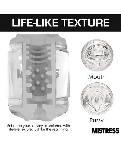 Curve Toys Mistress Double Shot Mini Masturbator Mouth & Pussy - Clear by Curve Toys C/o Xr