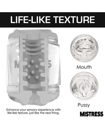 Curve Toys Mistress Double Shot Mini Masturbator Mouth & Pussy - Clear by Curve Toys C/o Xr