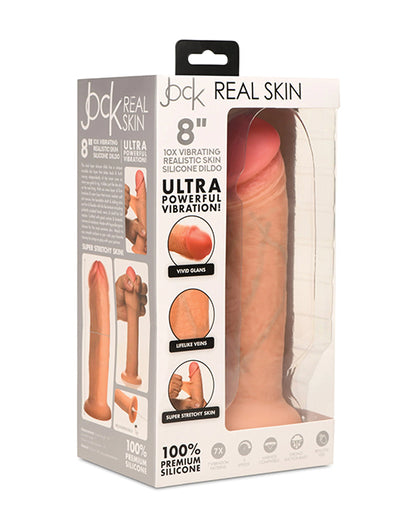 Curve Toys Jock Real Skin Silicone 8" Vibrating Dildo