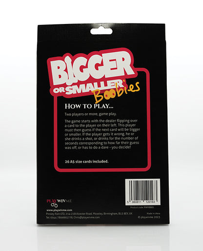 Play Wiv Me Bigger or Smaller Boobs Card Game by Creative Conceptions