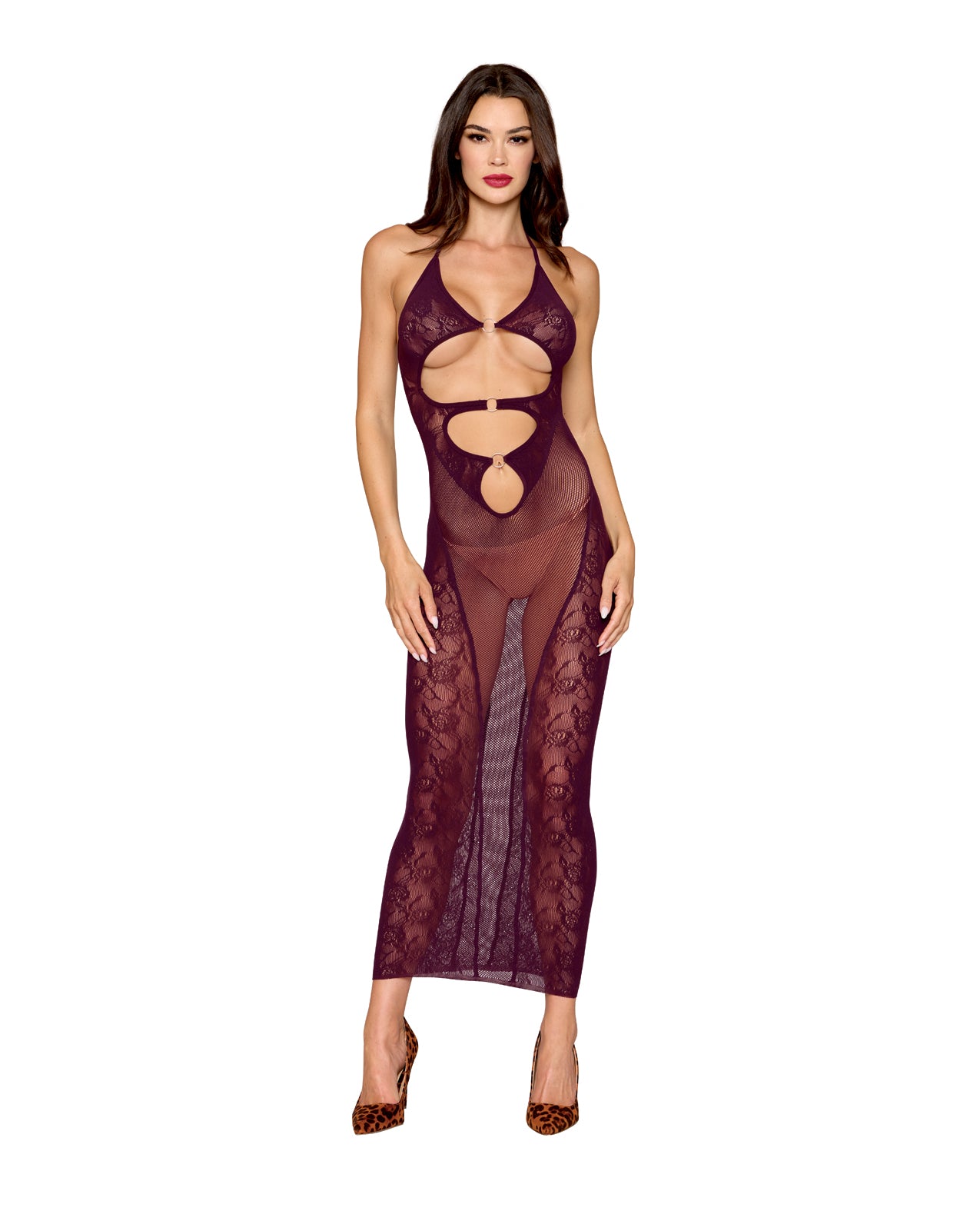 Seamless Gown w/Removable Shrug 2 pc Set - Cherry Lacquer O/S by Dreamgirl International