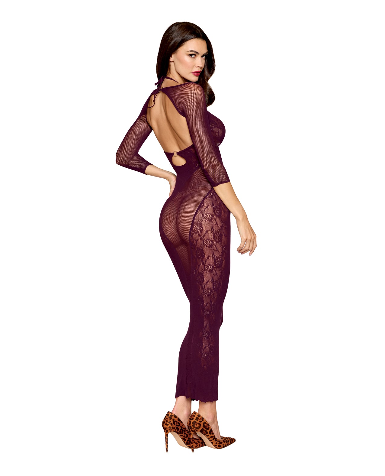 Seamless Gown w/Removable Shrug 2 pc Set - Cherry Lacquer O/S by Dreamgirl International