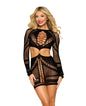 Seamless Chemise w/Gold Ring Detail - Black O/S by Dreamgirl International