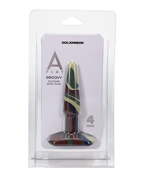 A Play 4" Groovy Silicone Anal Plug by Doc Johnson