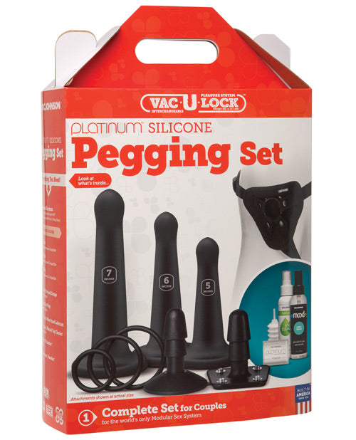 Vac-U-Lock Silicone Pegging Set - Black