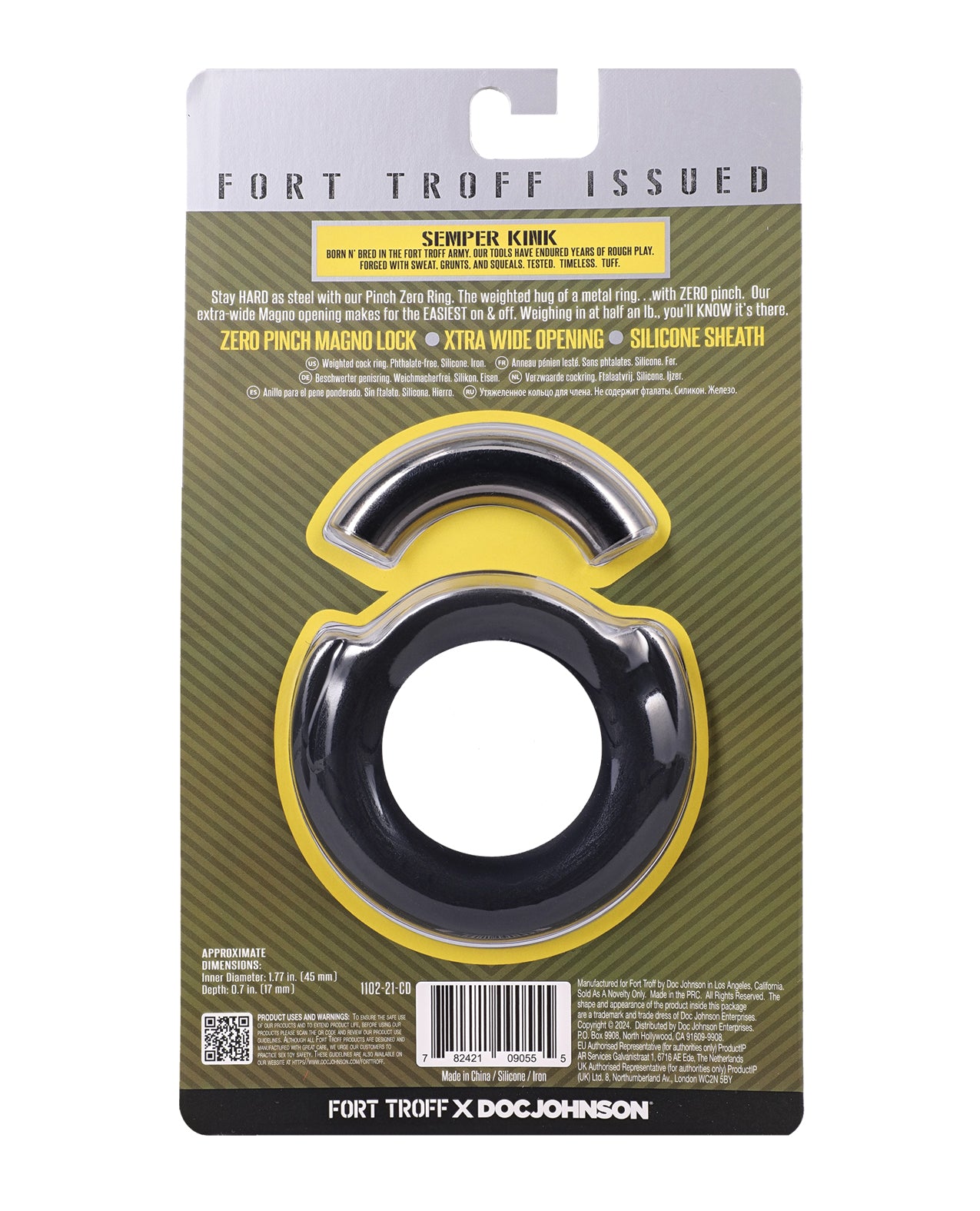 Fort Troff Pinch Zero Cock Ring - Black by Doc Johnson