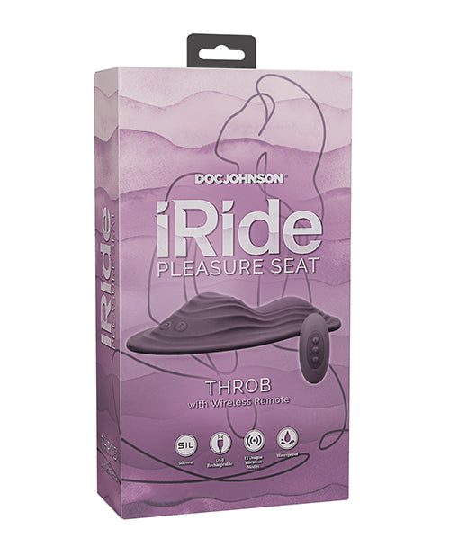 IRide Pleasure Seat Throb Stimulator Rechargeable w/Wireless Remote - Dusty Purple by Doc Johnson