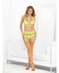 Neons Halter Bra, Gartini & Hose Neon Lime