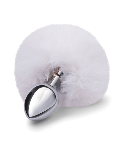 Gemsations 2.95" Metal Bunny Tail Butt Plug - Silver